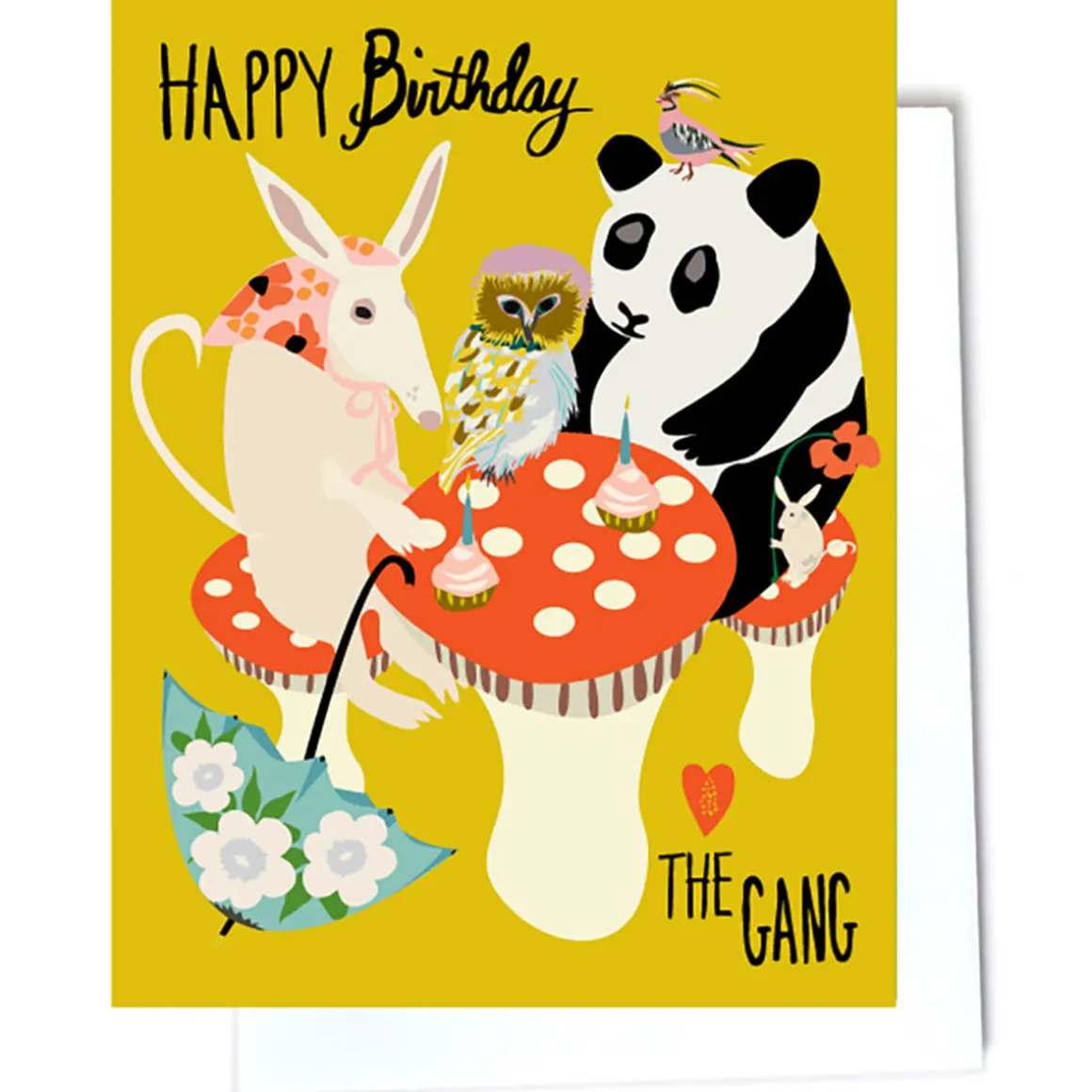 Mushroom Birthday Party Greetings Card by Elizabeth Grubaugh