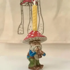 Mushroom Gnome Ceramic Cake Topper by Camp Hollow