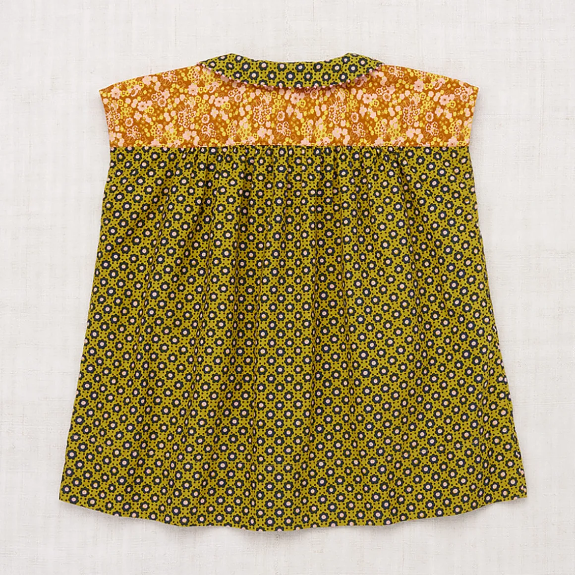 Nanna Tunic in Pistachio Flower Dot by Misha & Puff