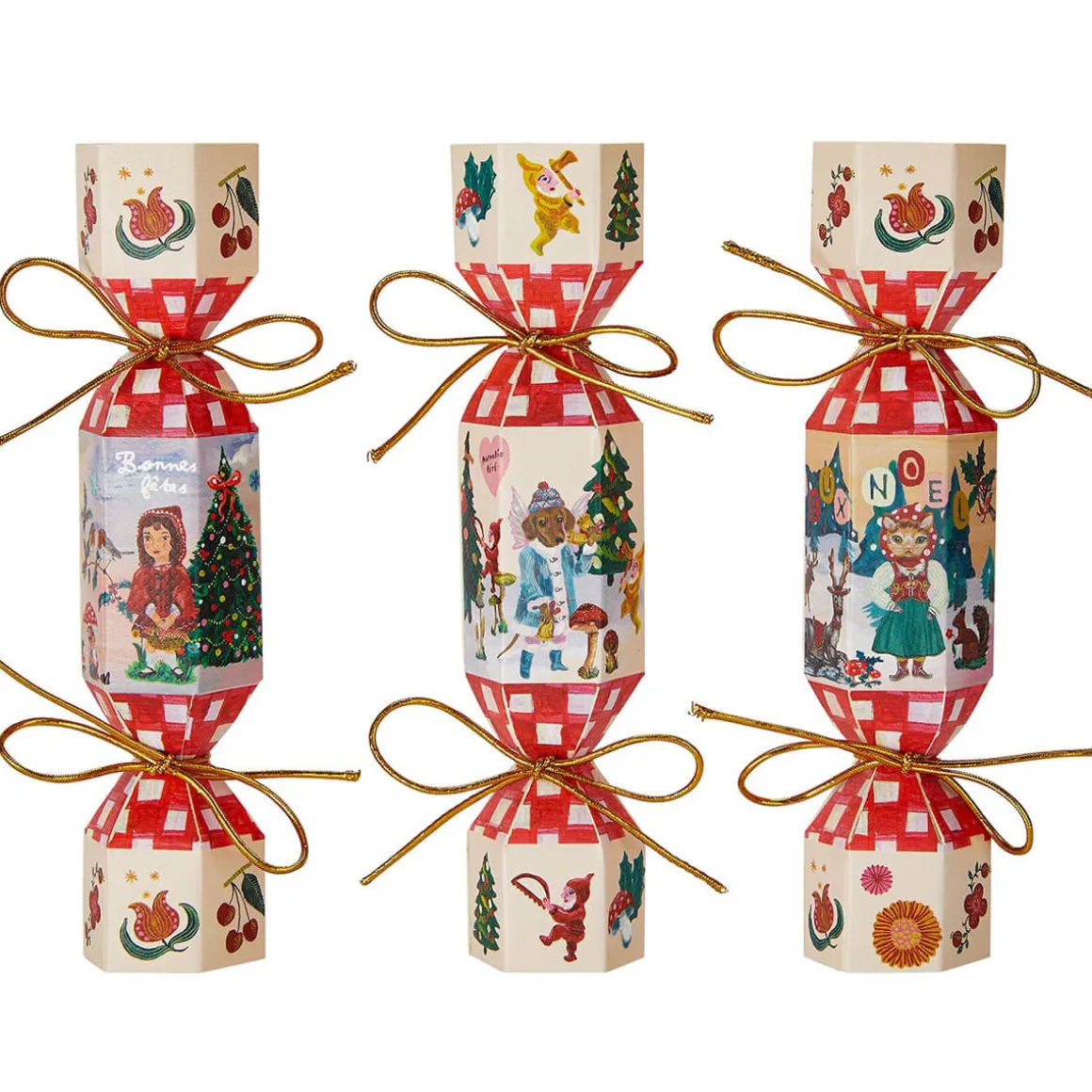 Nathalie Lete Christmas Bath Bomb Crackers (Box of Three) by Heathcote & Ivory