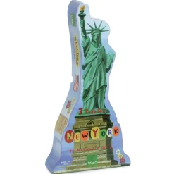 Nathalie Lété New York Wooden Jigsaw Puzzle Set of 3 by Vilac