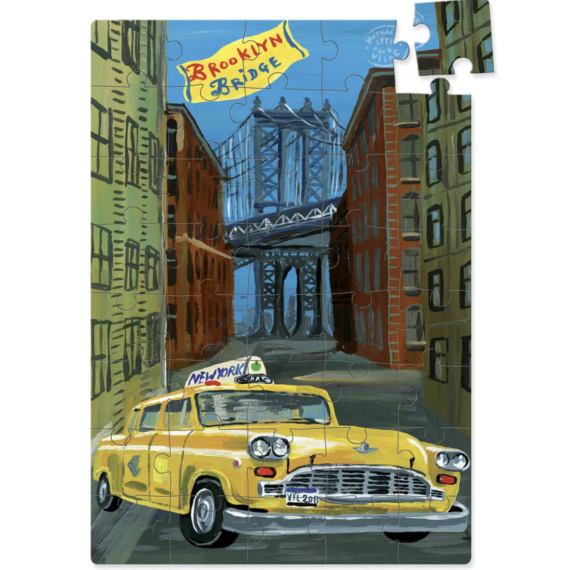 Nathalie Lété New York Wooden Jigsaw Puzzle Set of 3 by Vilac