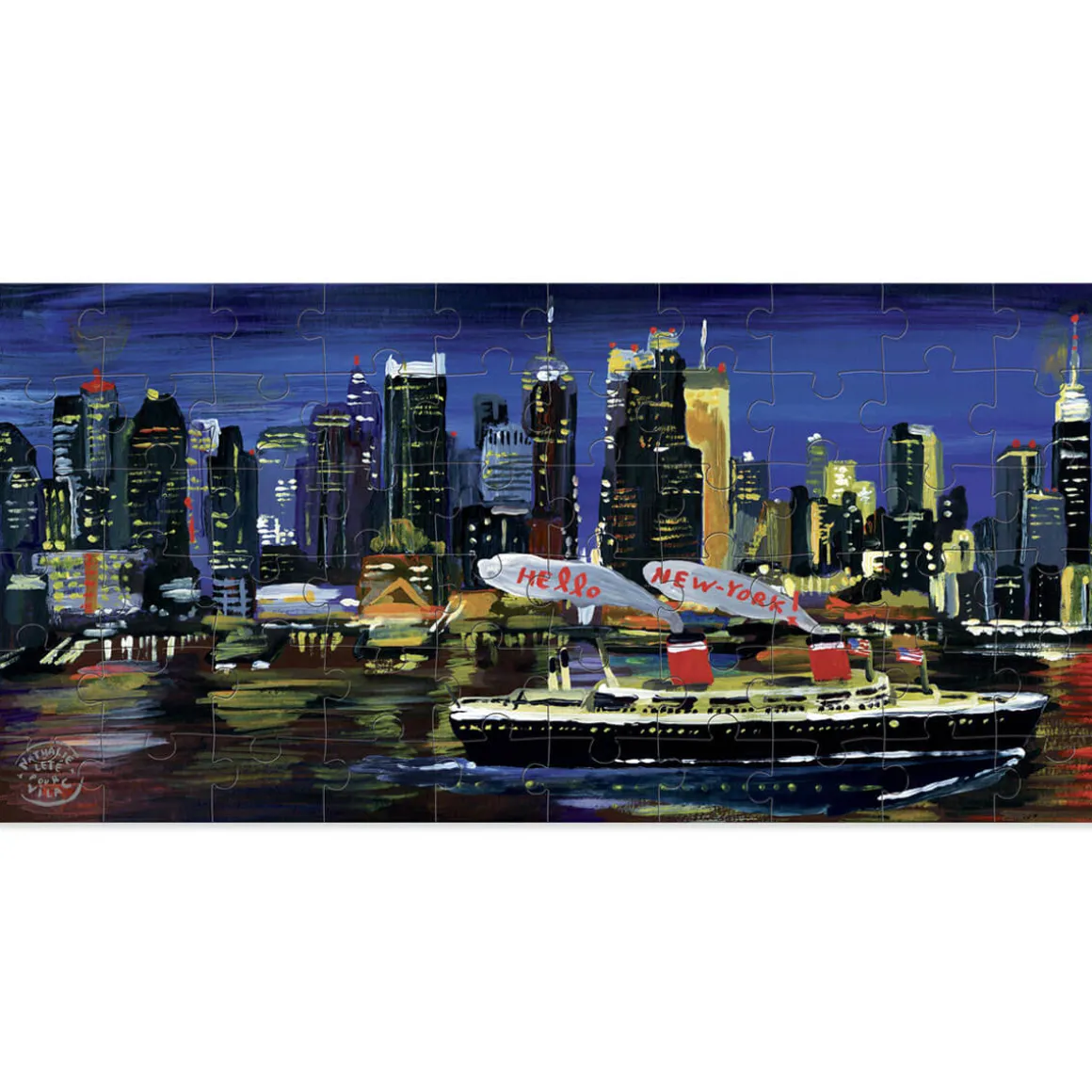 Nathalie Lété New York Wooden Jigsaw Puzzle Set of 3 by Vilac