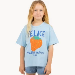 Nella Natura Graphic Tee in Dusty Blue by Tinycottons