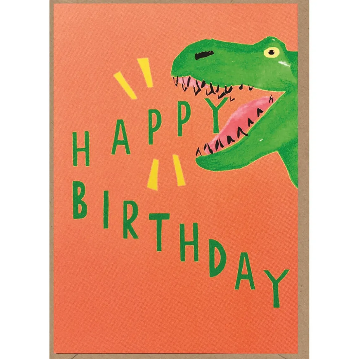 Neon Birthday Dinosaur Greetings Card by Dominic Early for Earlybird Designs