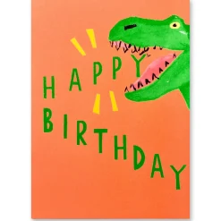 Neon Birthday Dinosaur Greetings Card by Dominic Early for Earlybird Designs