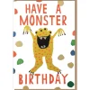 Neon Birthday Monster Greetings Card by Dominic Early for Earlybird Designs