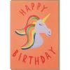 Neon Birthday Unicorn Greetings Card by Dominic Early for Earlybird Designs