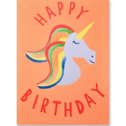 Neon Birthday Unicorn Greetings Card by Dominic Early for Earlybird Designs