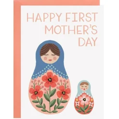 Nesting Dolls First Mother's Day Greetings Card by LoveLight Paper