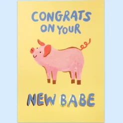 New Babe Baby Greetings Card by Eleanor Bowmer