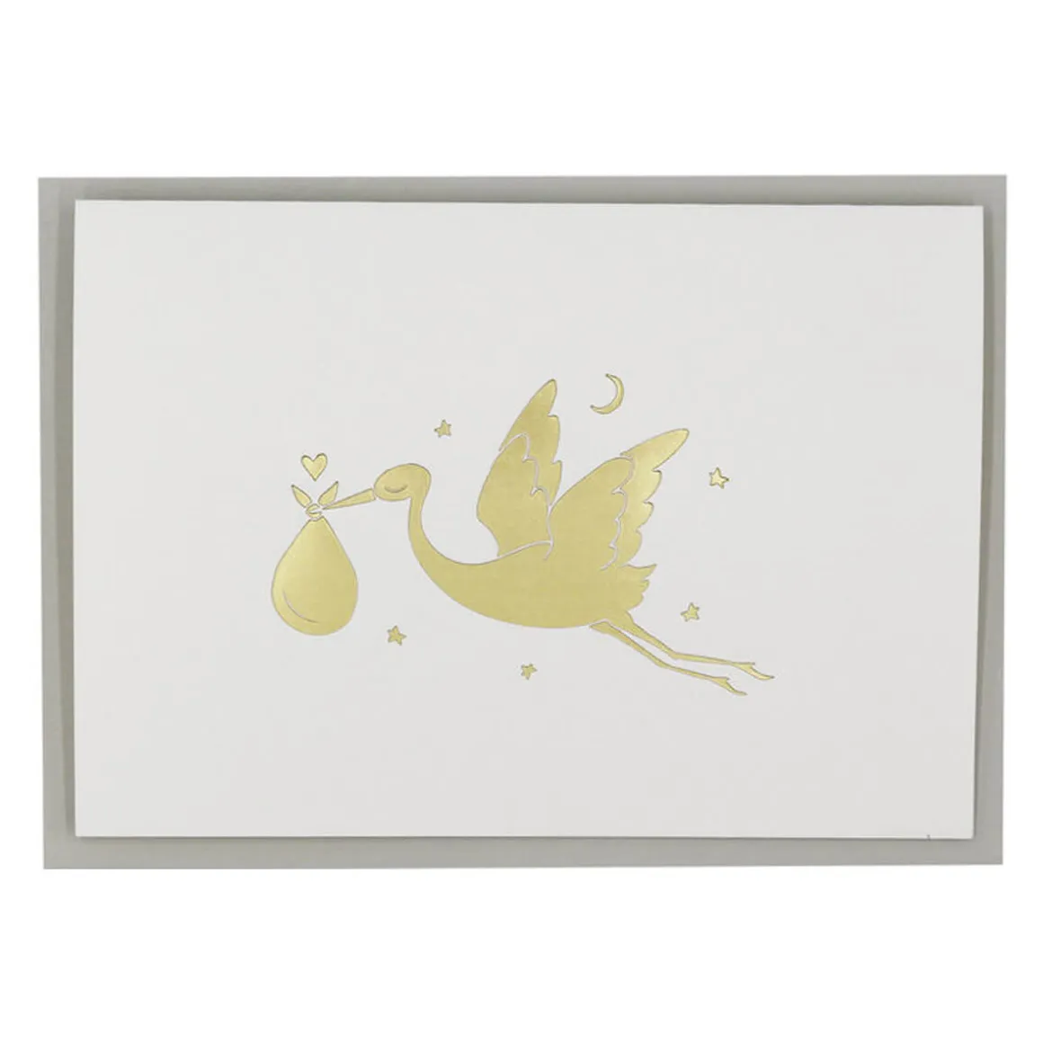 New Baby Stork Greetings Card by Artcadia