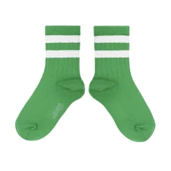 Nico Ribbed Varsity Crew Socks in Vert Jackpot by Collegien