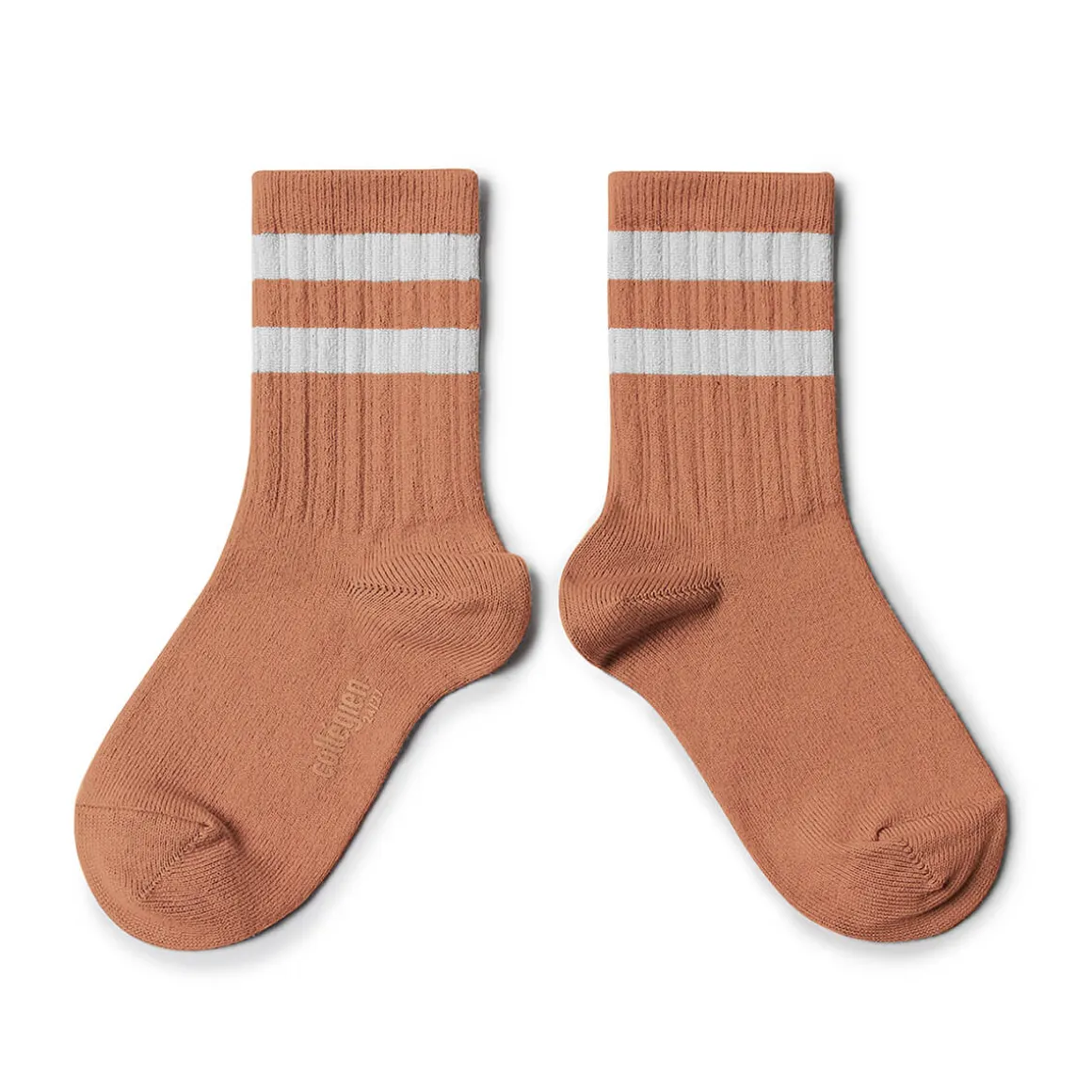 Nico Ribbed Varsity Crew Socks in Bois De Rose by Collegien