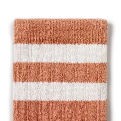 Nico Ribbed Varsity Crew Socks in Bois De Rose by Collegien