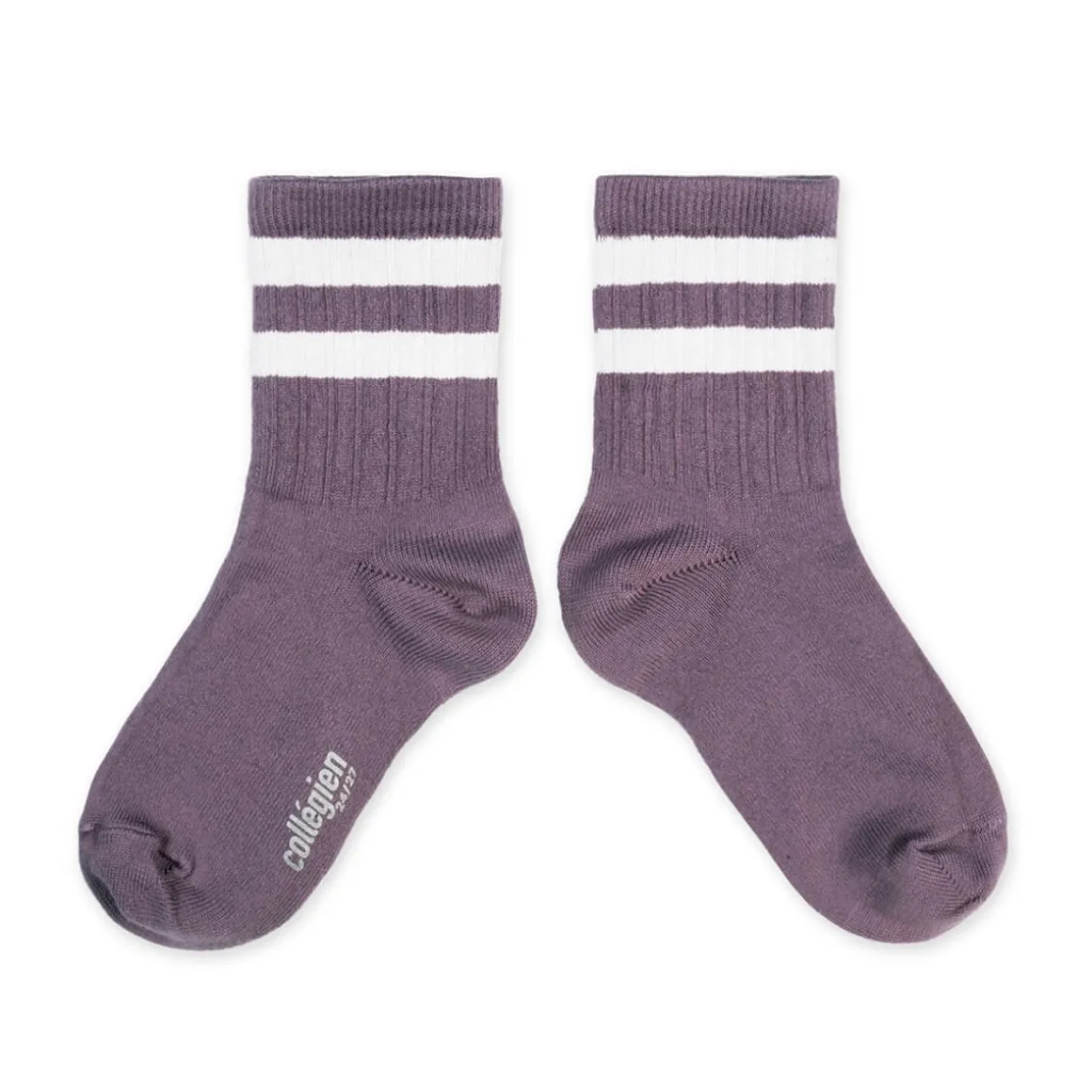 Nico Ribbed Varsity Crew Socks in Glycine Du Japon by Collegien