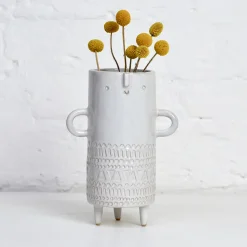 Nina Tall Tripod Vase in White by Atelier Stella