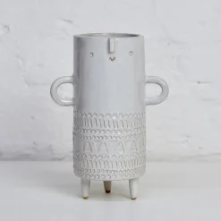 Nina Tall Tripod Vase in White by Atelier Stella