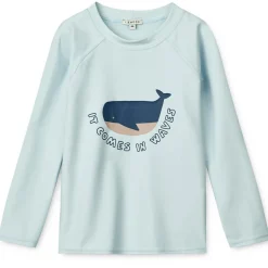 Noah Swim Tee in It Comes In Waves / Pure Sky by Liewood