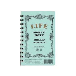 Noble Note Ring Bound Ruled Notebook Mini (12.7cm x 8.5cm) in Blue by Life Japan