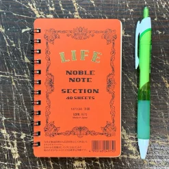 Noble Note Ring Bound Section Notebook Mini (12.7cm x 8.5cm) in Red by Life Japan