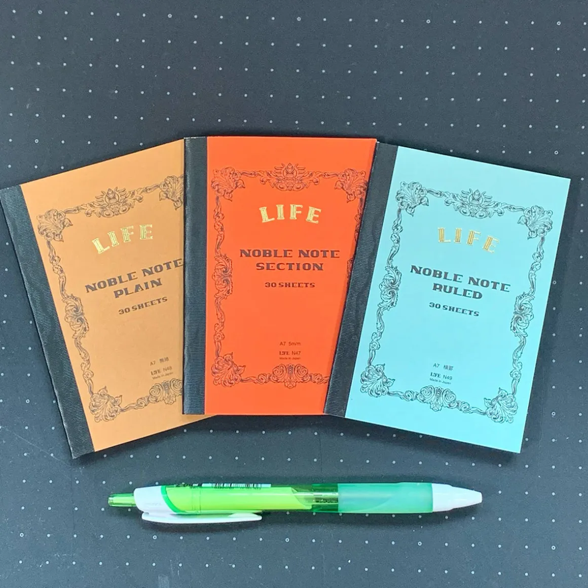 Noble Note Ruled Notebook Mini A7 (10.5cm x 7.4cm) in Blue by Life Japan