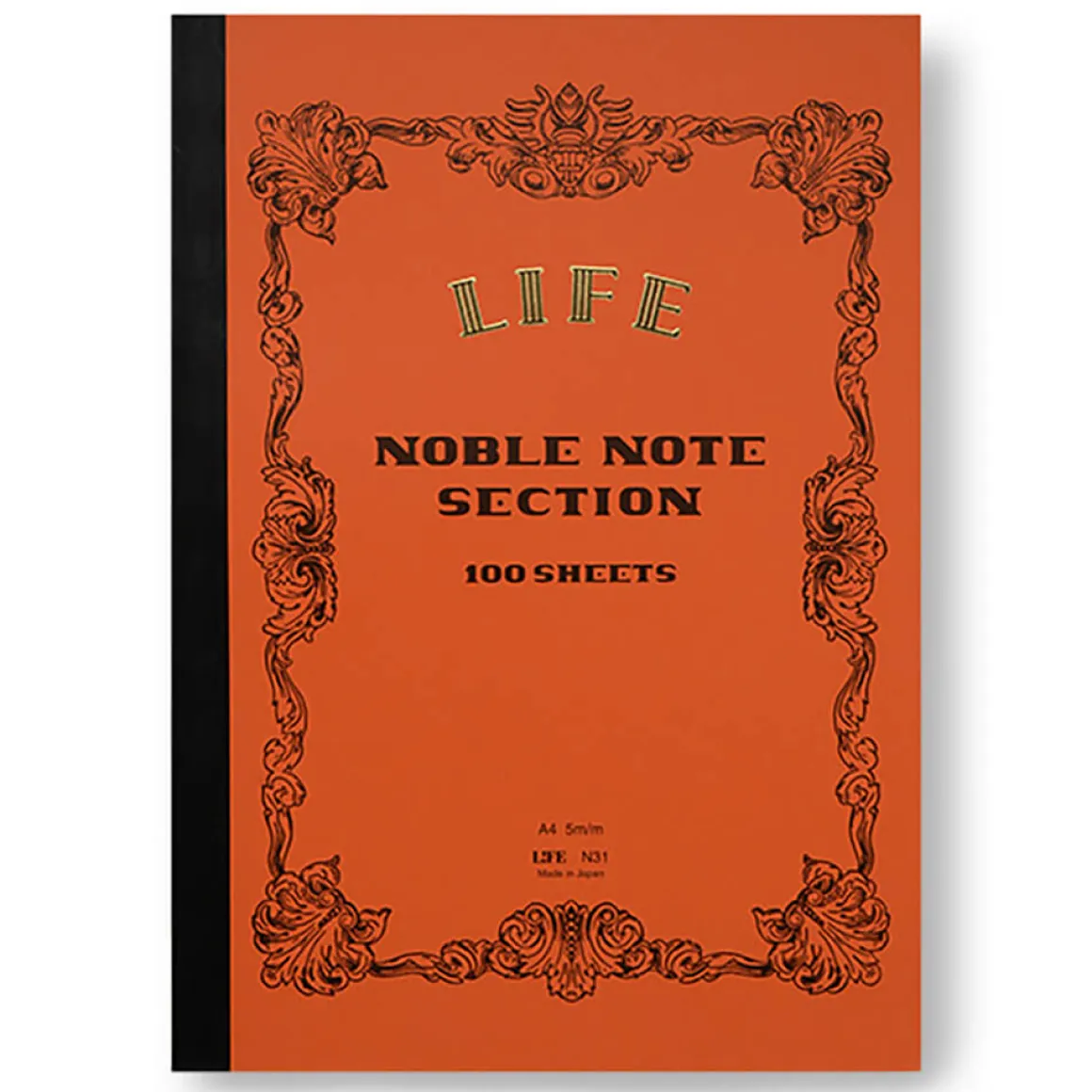 Noble Note Section Notebook A4 (21cm x 29.7cm) in Red by Life Japan