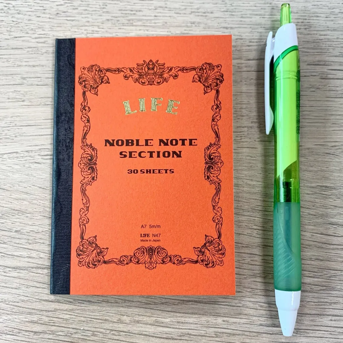 Noble Note Section Notebook Mini A7 (10.5cm x 7.4cm) in Red by Life Japan