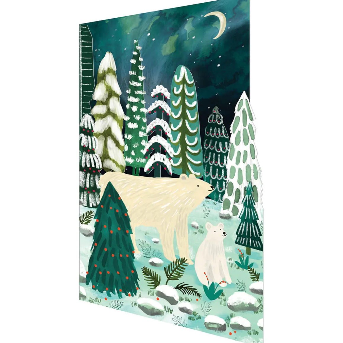 Northern Lights Laser Cut Christmas Greetings Card By Roger La Borde