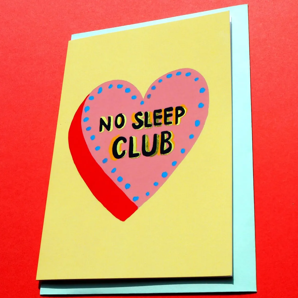 No Sleep Club Greetings Card by Eleanor Bowmer