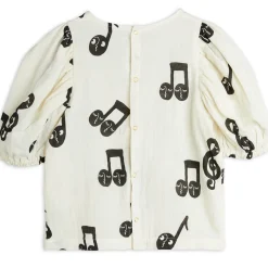 Note AOP Muslin Blouse in White by Mini Rodini