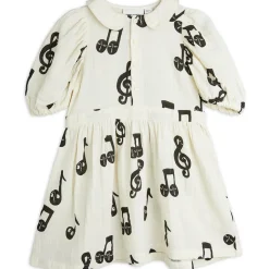 Note AOP Muslin Dress in White by Mini Rodini