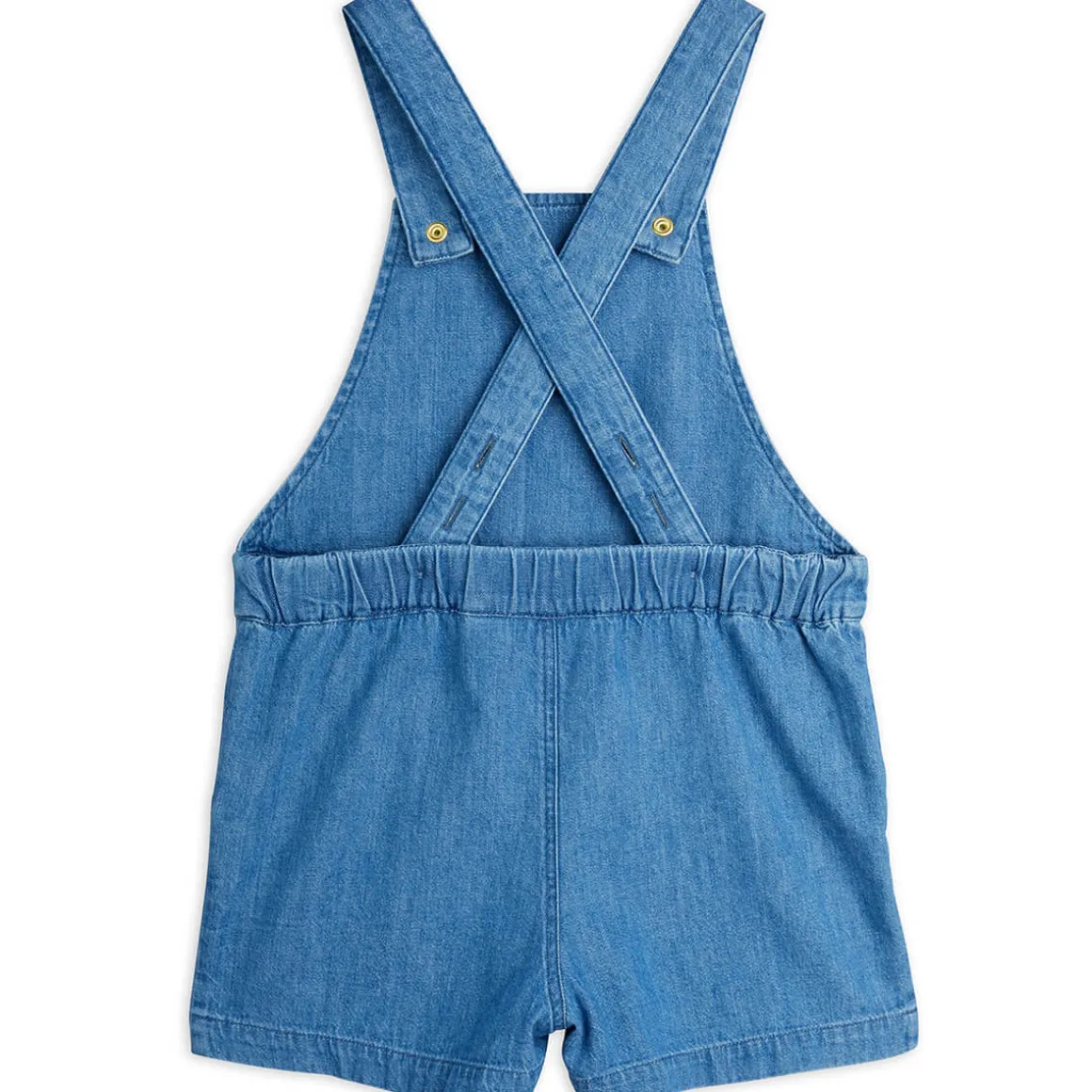 Note Embroidered Lightweight Denim Dungarees by Mini Rodini