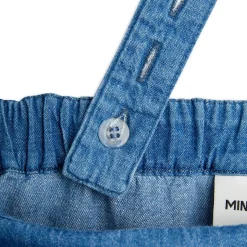 Note Embroidered Lightweight Denim Dungarees by Mini Rodini