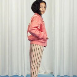 Note Embroidered Satin Baseball Jacket by Mini Rodini