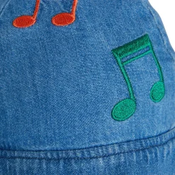Note Embroidered Sun Hat by Mini Rodini