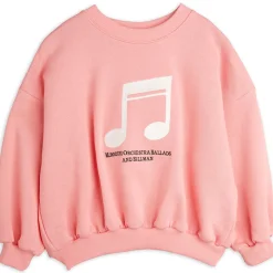 Note Embroidered Sweatshirt in Pink by Mini Rodini