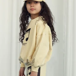 Note Embroidered Sweatshirt in Yellow by Mini Rodini