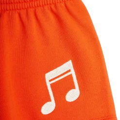 Note Embroidered Sweatshorts in Red by Mini Rodini