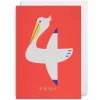 Number Four Pelican Greetings Card by Cozy Tomato for Lagom Design