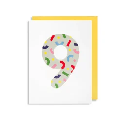 Number 9 Mini Greetings Card by Magic Numbers for Lagom Design