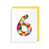 Number 6 Mini Greetings Card by Magic Numbers for Lagom Design