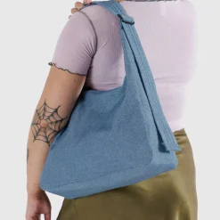 Nylon Shoulder Bag in Digital Denim by Baggu