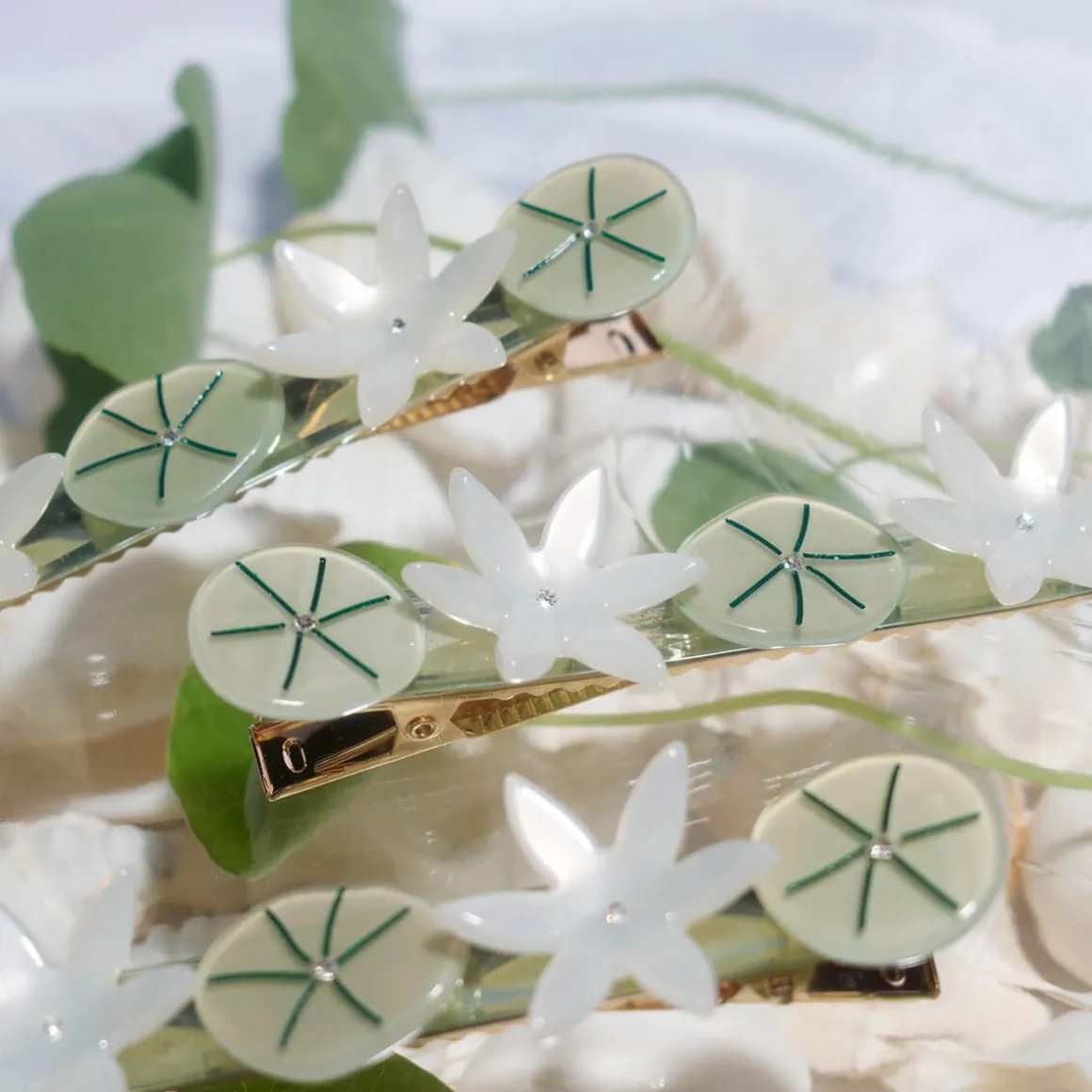 Nymphaea White Lotus Clip by Winona Irene