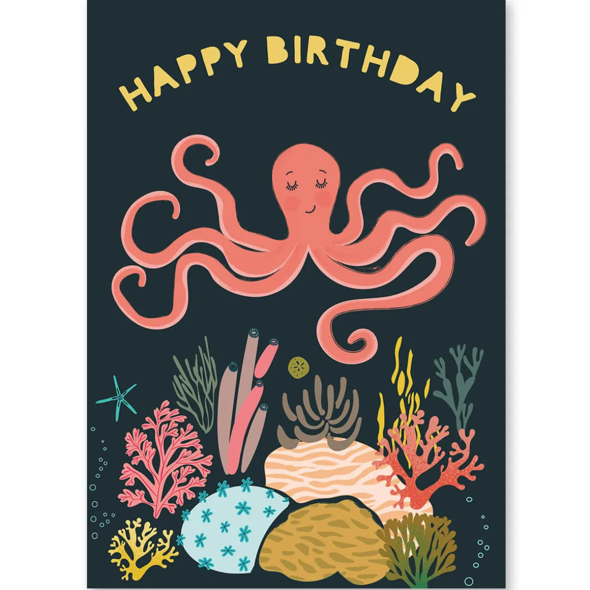Octopus Birthday Greetings Card by Elena Essex for Earlybird Designs