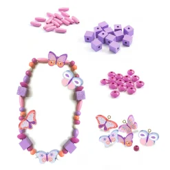 Oh Les Perles Butterflies Wooden Beads by Djeco