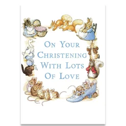 On Your Christening Boy Greetings Card by Beatrix Potter for Hype Card