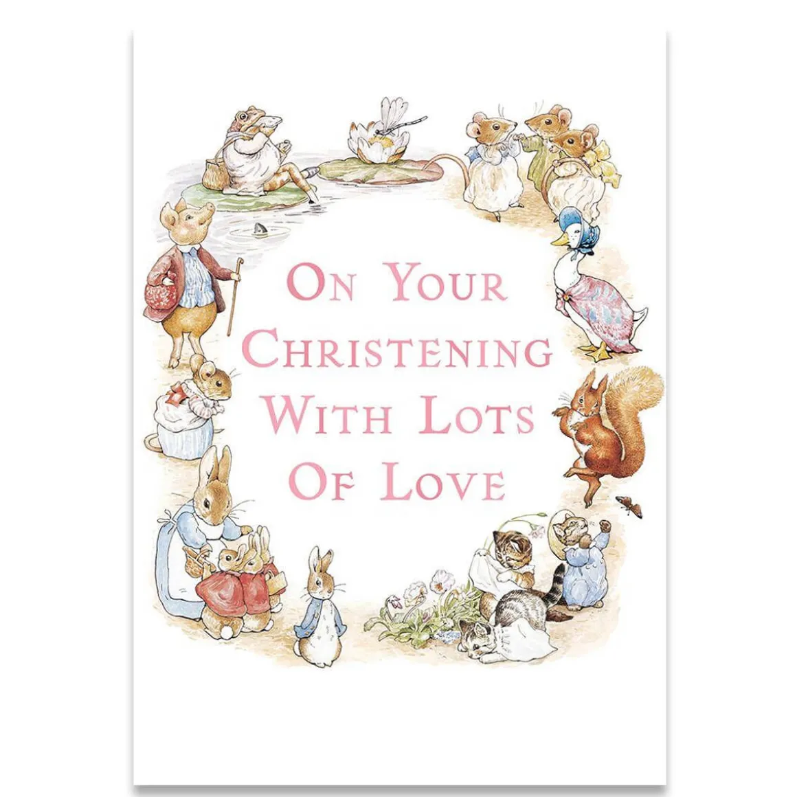 On Your Christening Girl Greetings Card by Beatrix Potter for Hype Card