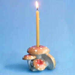 Orange Mushroom Cluster Ceramic Cake Topper by Camp Hollow
