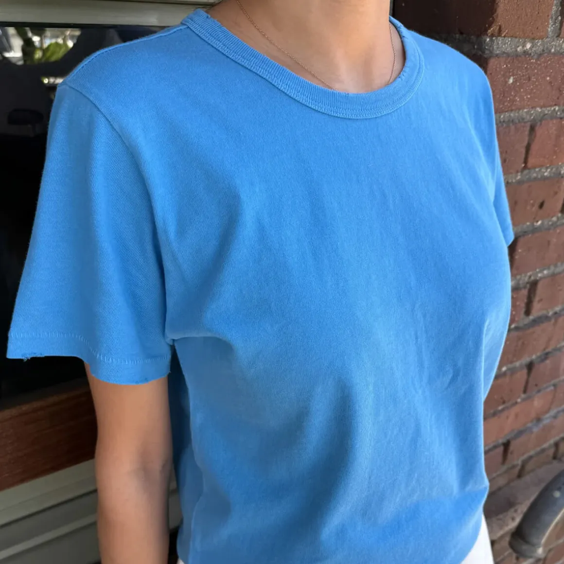 Organic Vintage Boy Tee in Yacht Blue by Le Bon Shoppe